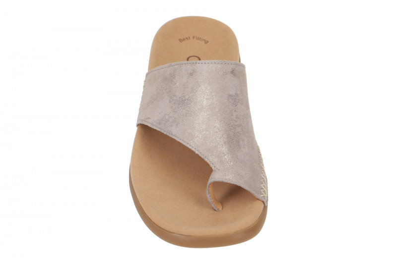 Gabor Zehentrenner Pantolette grau gold metallic 83.700.62
