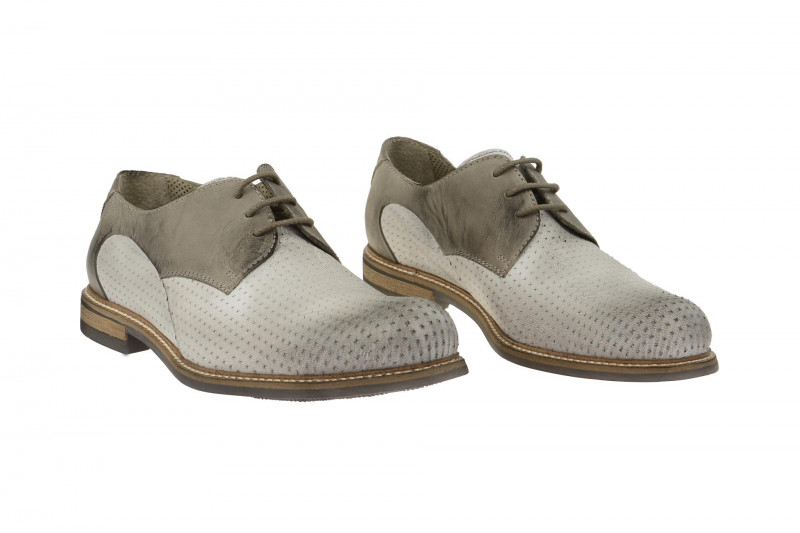 Bello Schuhe weiß grau Piquet HE176
