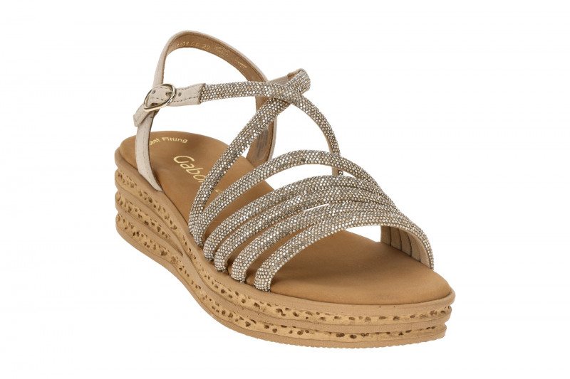 Gabor Fashion Plateau Sandalen gold Strass 84.555.82