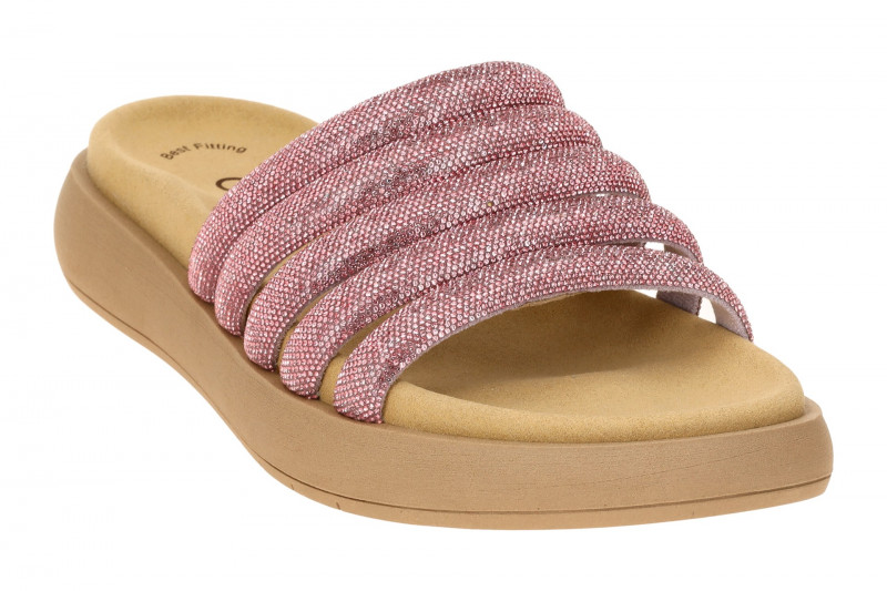 Gabor Plateau Pantolette rosa Strass 63.752.80