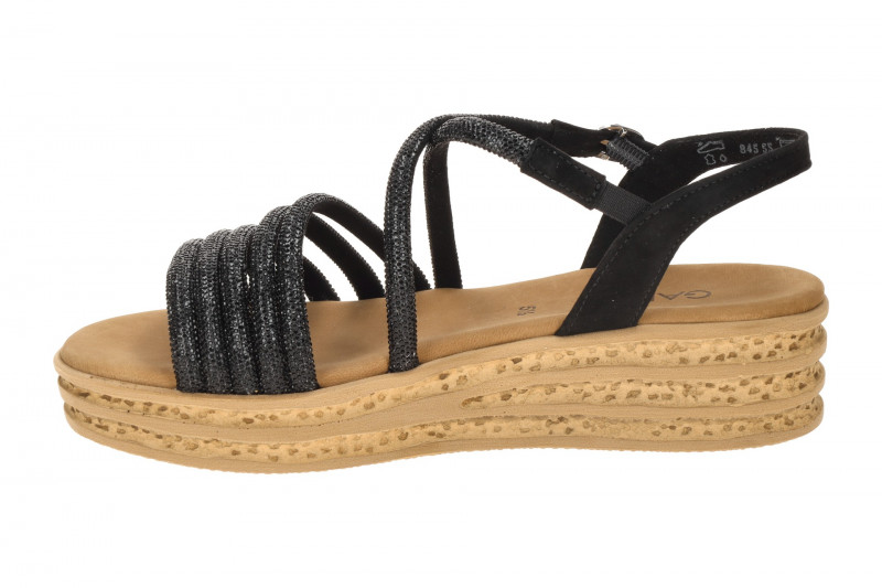 Gabor Fashion Plateau Sandalen schwarz Strass 84.555.87