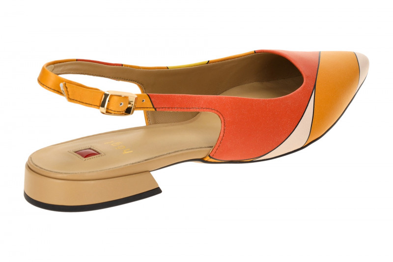 Högl Sophie Sling Pumps orange rot Streifen 1948
