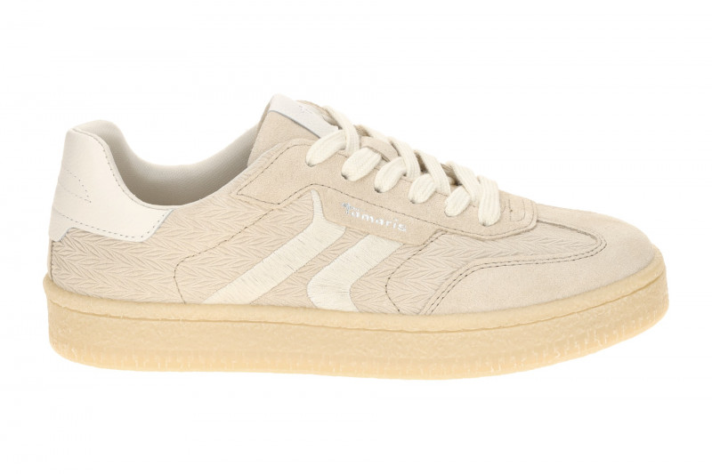 Tamaris Schuhe Sneaker beige Velour geprägt 23723