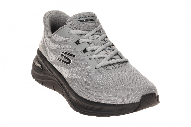 Skechers Arch Fit Herren Schuhe grau schwarz Slip Ins 233400