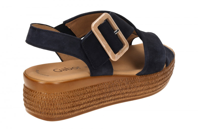 Gabor Plateau Sandale blau atlantik Samt 64.572.16