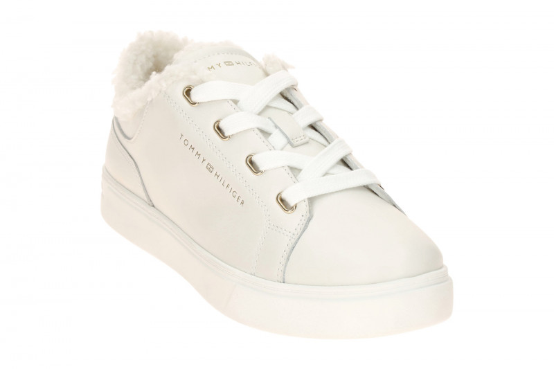 Tommy Hilfiger Damen Schuhe Casual Cup Sneakers weiß Fell