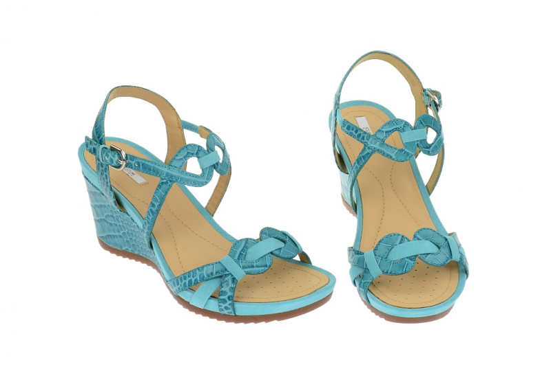 Geox Rorie Keil Sandale türkis - D42P3A