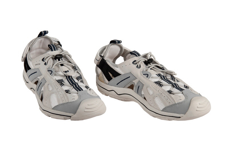 Geox Tech Schuhe weiß blau Herren Slipper