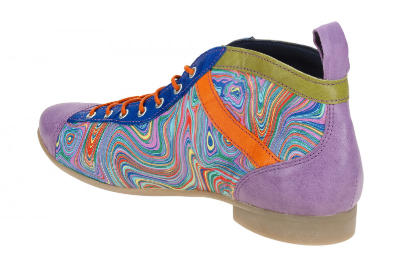 Think Guad 2 Schnür Stiefeletten lila bunt Muster 618