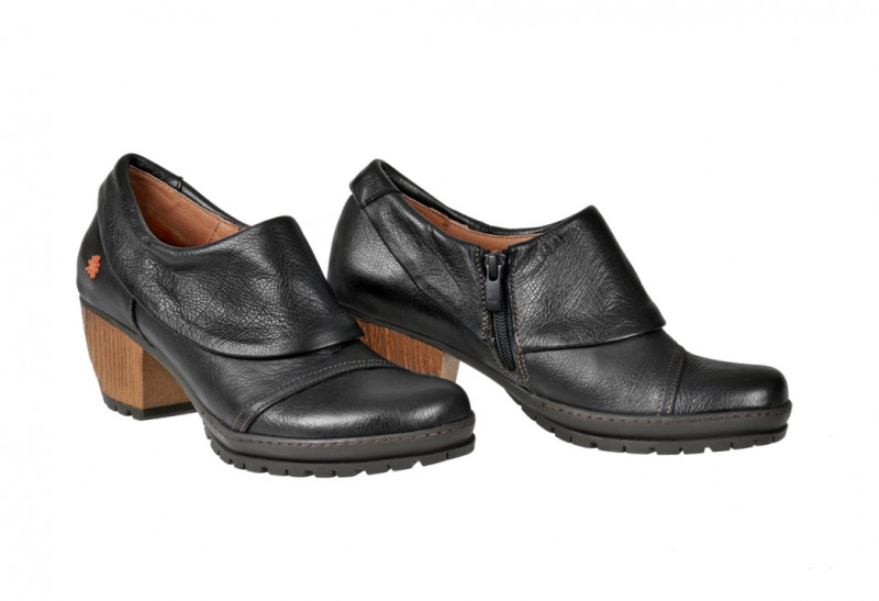 art Schuhe Oslo in gaucho schwarz Slipper mit Lederfutter 0501