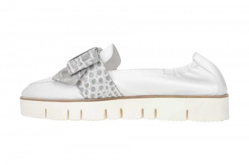 K&S Pia XXL Ballerinas weiß Kroko 93580