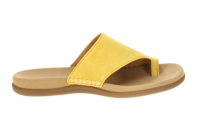 Gabor Zehentrenner Pantolette gelb Velour 83.700.33