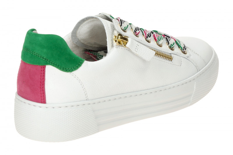 Gabor comfort Sneaker Schuhe weiß grün pink 66.465.53