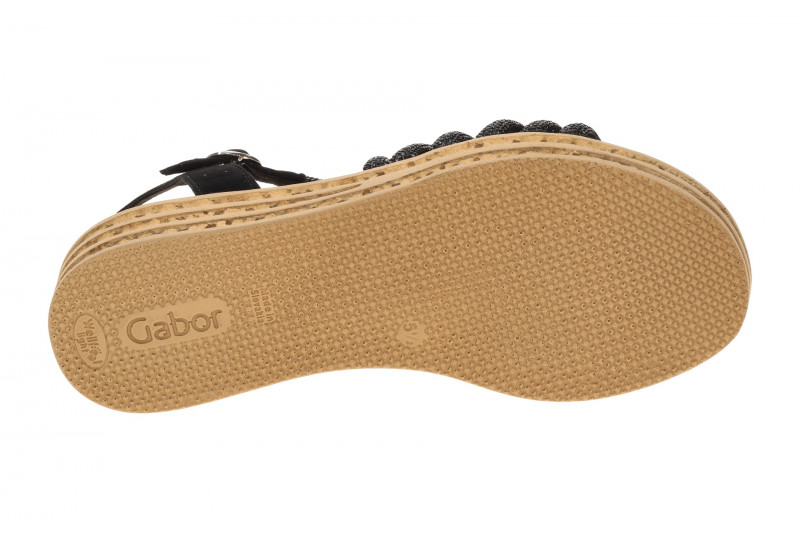 Gabor Fashion Plateau Sandalen schwarz Strass 84.555.87