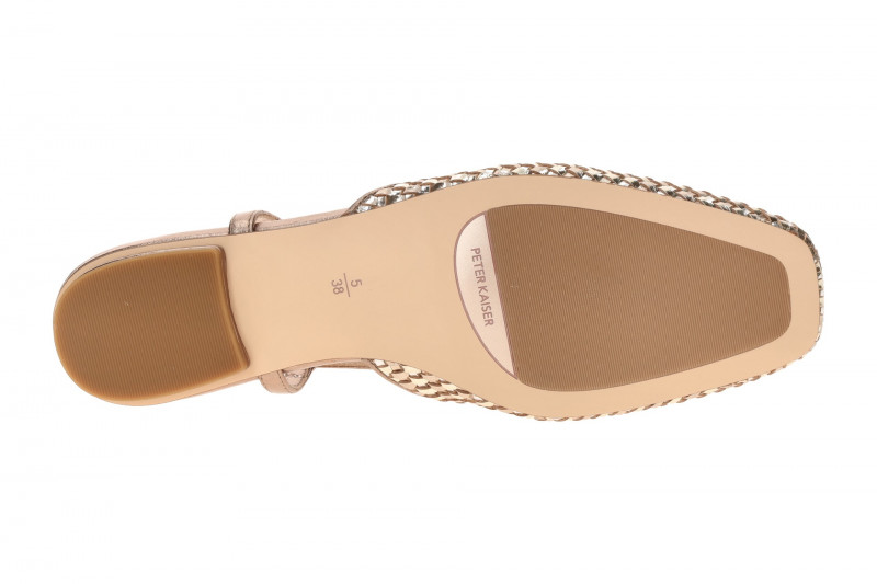 Peter Kaiser Sling Pumps taupe braun metallic Flecht 79481