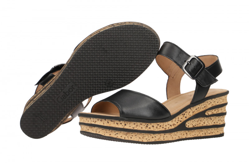 Gabor Plateau Sandale schwarz Nappa 84.651.27