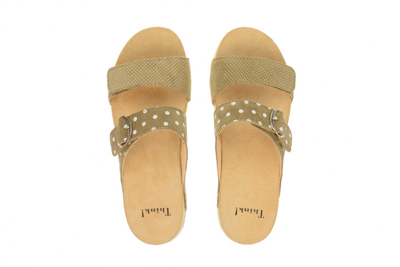 Think Dufde Pantolette braun weiß 2-82391-23