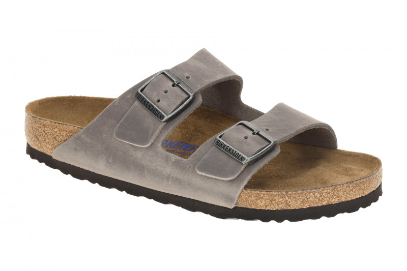 Birkenstock Arizona Pantolette grau Normal-Weit Weichbettung 552801