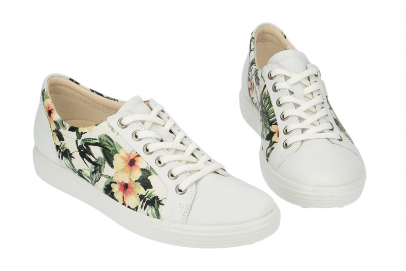 Ecco Schuhe Soft 7 weiß Blumen Print