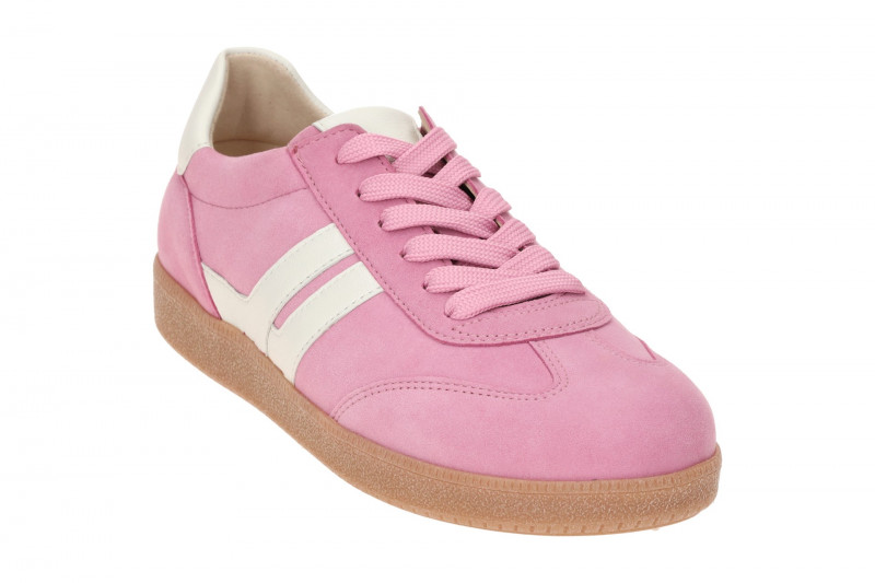 Gabor Schuhe Retro-Sneakers rosa weiß Velour 63.300.33