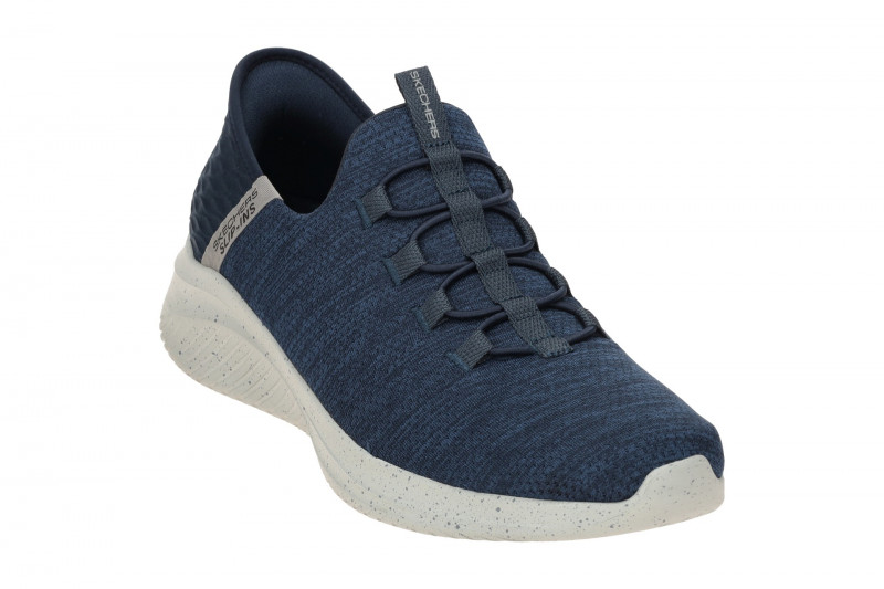Skechers Ultra Flex Slipper Herren blau navy Hands Free 232452