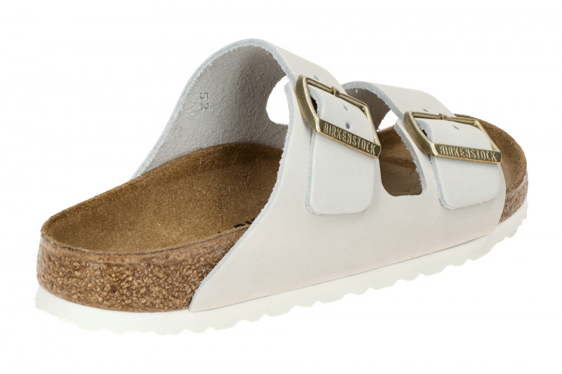 Birkenstock Arizona Pantolette weiß antique SCHMAL 1029253