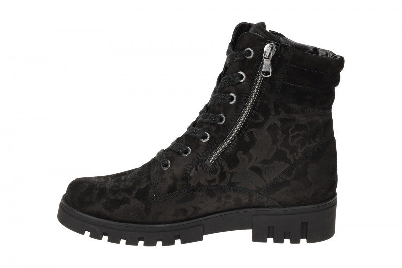 Waldläufer Serena Stiefeletten Boots schwarz Blumen H-Weite