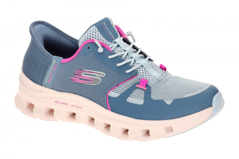 Skechers Glide Step Schuhe blau slate Damen SLIP-INS 150420