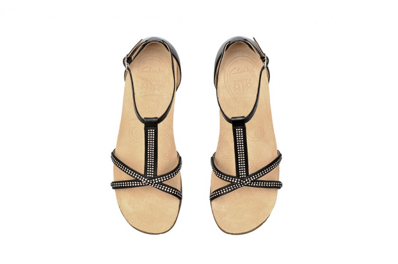Clarks Rona Sparkle Sandale in schwarz