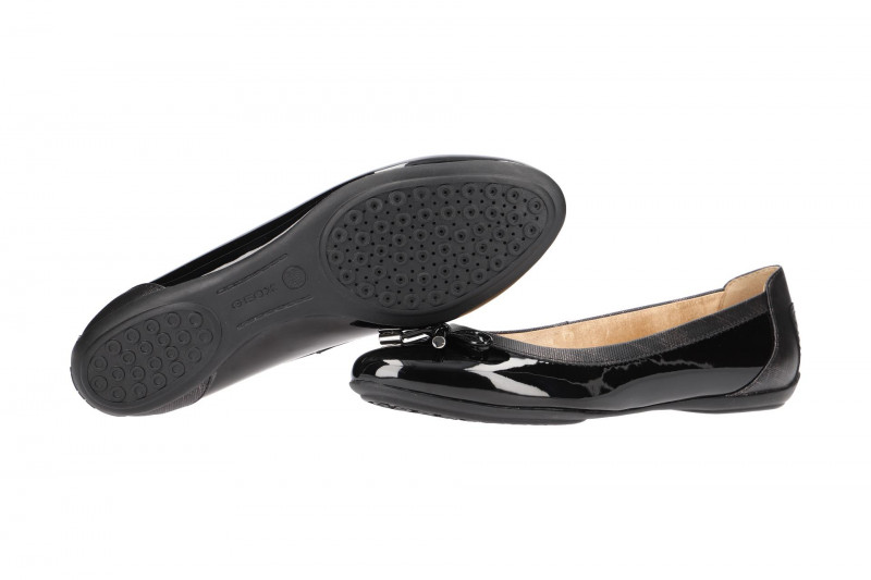 Geox Charlene Ballerina schwarz grau Lack D84Y7A