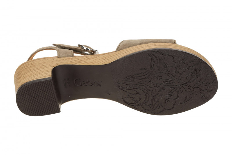 Gabor Plateau Sandalette grau taupe Klett 82.071.34