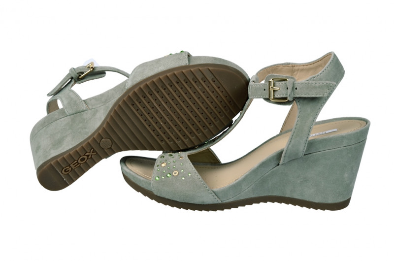 Geox Rorie Keilsandale in sage grau D32P3F