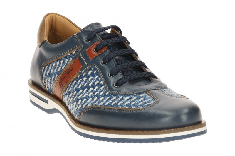 Galizio Torresi Schuhe blau braun Flecht Muster 310530