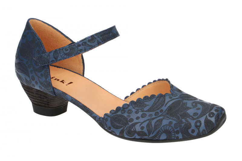 Think Aida Riemchen Pumps blau Laser