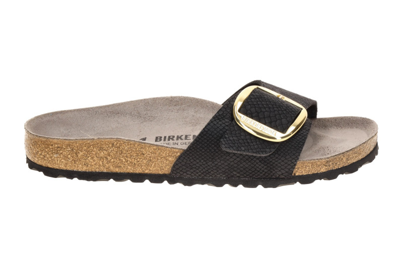 Birkenstock Madrid Big Buckle Pantolette schwarz Python Schmal 1032965