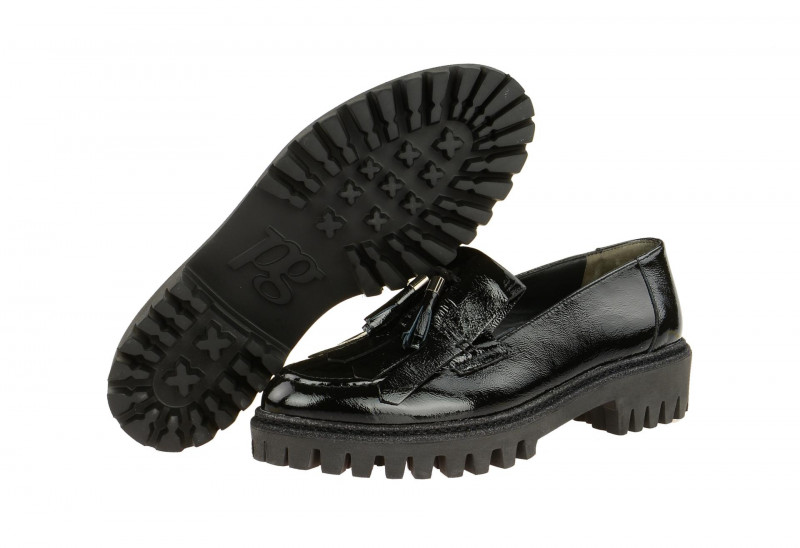 Paul Green Mokassin Slipper schwarz Lack 2307