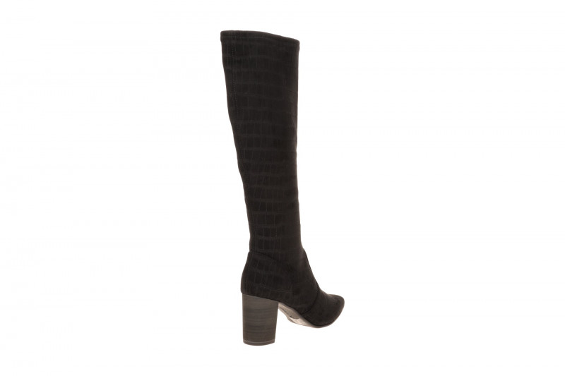 Caprice Lang Schaftstiefel schwarz Stretch Kroko 25520