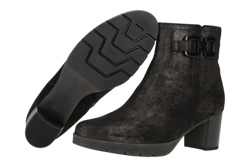 Gabor comfort Stiefelette schwarz metallic Velour 32.072.15