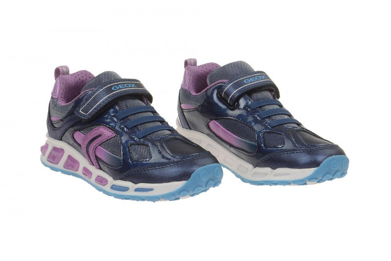 Geox Shuttle Mädchen Schuhe blau Blinker LED