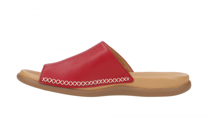 Gabor Zehentrenner Pantolette rot Nappa Lederfußbett