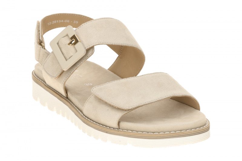 ara Kent Sandale beige Klett Samt 12-28134