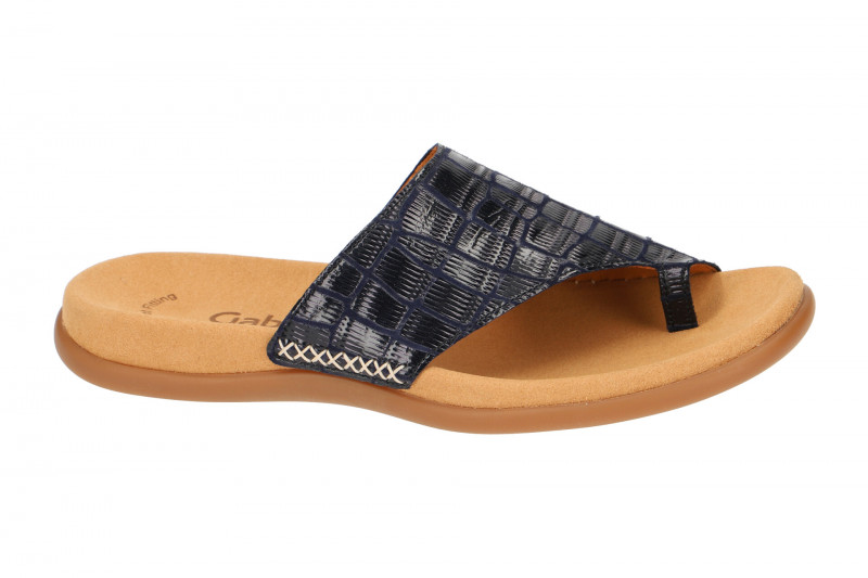 Gabor Zehentrenner Pantolette blau Lack