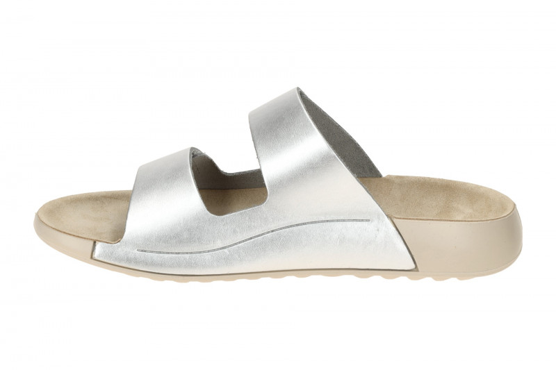 Ecco Cozmo Pantolette silber grau metallic Klett 206823