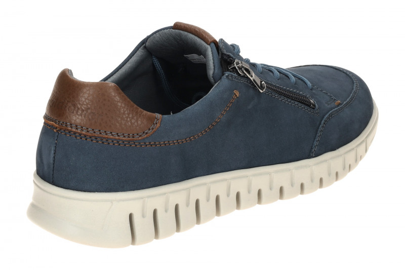Waldläufer Baldo Schuhe Sneaker blau braun H-Weite Nubuck 907005