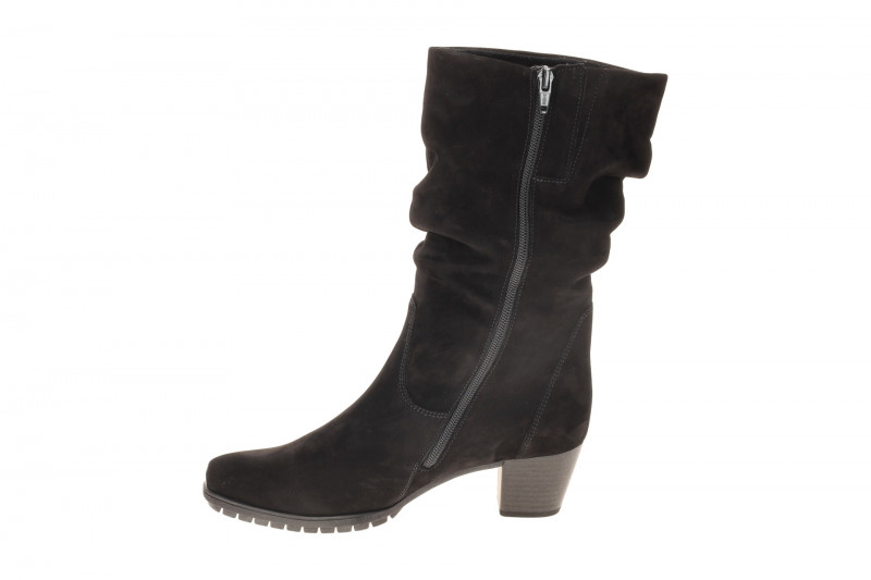 Gabor Schaft Stiefel schwarz Nubuck gerafft H-Weite 76.606.47