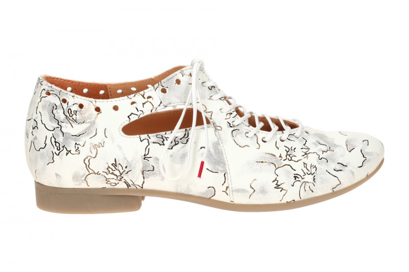 Think Guad Schnür Schuhe weiß Blumen gelocht 565