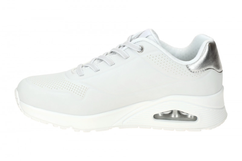 Skechers Uno Schuhe Damen Sneakers weiß silber 155196