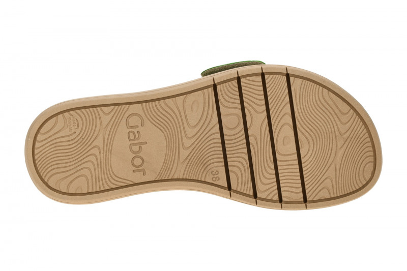 Gabor Plateau Pantolette grün Velour 63.751.11