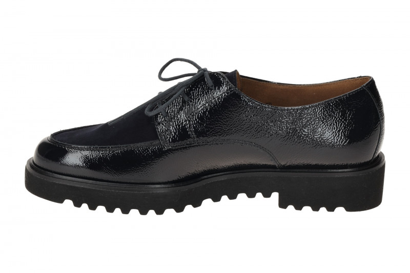 Paul Green Schuhe dunkelblau Mokassin Lack Samt 2688