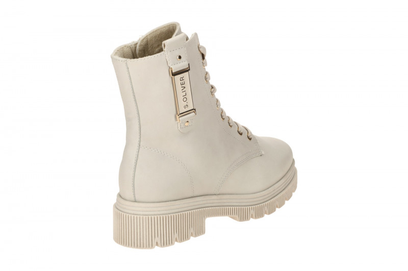 s.Oliver Stiefeletten Damen weiß offwhite Boots dünn gefüttert 5-25262